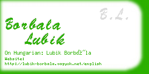 borbala lubik business card